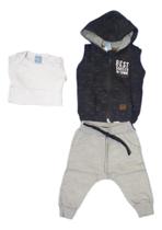 Conjunto Colete com capuz blusa e calça