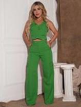 Conjunto colete e calça wide leg pit bull feminino 81508