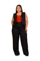 Conjunto Coletinho Alfaiataria Feminino Plus Size Social