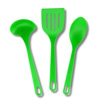 Conjunto Colher Concha Espátula De Nylon Verde Resistente Conjunto Colher Concha Espátula De Nylon Verde Resistente