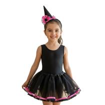 Conjunto Collant e Saia de Tule Bruxinha Infantil