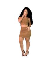 Conjunto collor laycra saia e croppet butões cobertos Conjunto collor laycra saia e croppet butões cobertos