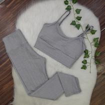 Conjunto Colmeia Legging Top Alcinha Confortável Academia