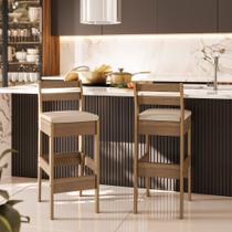 Conjunto com 02 Banquetas Gourmet Cedro Gold 51C Conjunto com 02 Banquetas Gourmet Cedro Gold 51C