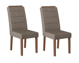 CONJUNTO COM 02 CADEIRAS SUIÇA Amendoa 01A