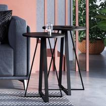 Conjunto com 02 Mesas Laterais 40cm e 45cm Pés Metálicos Complementos Artesano Conjunto com 02 Mesas Laterais 40cm e 45cm Pés Metálicos Complementos Artesano