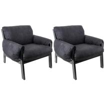 Conjunto com 02 Poltronas Soft Verde Preto Conjunto com 02 Poltronas Soft Verde Preto