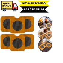 Conjunto Com 04 Descanso de Panelas Quadrado Protege sua Mesa e Bancada Estilo Bambu Para Cozinha