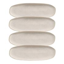 Conjunto com 04 Travessas Oval Rasa Grande 36x13 cm Orgânico Latte Porto Brasil