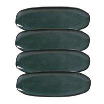 Conjunto Com 04 Travessas Oval Rasa Grande 36x13 Cm Orgânico Oceano Porto Brasil Conjunto Com 04 Travessas Oval Rasa Grande 36x13 Cm Orgânico Oceano Porto Brasil