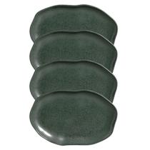 Conjunto Com 04 Travessas Oval Rasa Média 30x20 Cm Orgânico Greenery Porto Brasil Conjunto Com 04 Travessas Oval Rasa Média 30x20 Cm Orgânico Greenery Porto Brasil