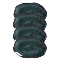 Conjunto com 04 Travessas Oval Rasa Média 30x20 cm Orgânico Oceano Porto Brasil