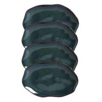 Conjunto Com 04 Travessas Oval Rasa Média 30x20 Cm Orgânico Oceano Porto Brasil Conjunto Com 04 Travessas Oval Rasa Média 30x20 Cm Orgânico Oceano Porto Brasil