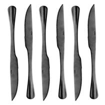 Conjunto com 06 Facas para Churrasco Positano Preto 23cm 1278 - Lyor