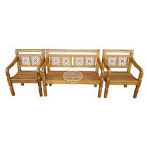 Conjunto com 1 Banco e 2 Poltronas em Madeira de Demolição Sudeste Rústico Conjunto com 1 Banco e 2 Poltronas em Madeira de Demolição Sudeste Rústico