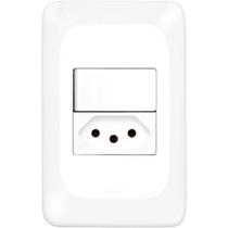 Conjunto com 1 Interruptor Paralelo e 1 Tomada 2p+t, 10 A, Lgx202, Pial POP