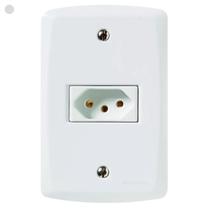 Conjunto com 1 Tomada Simples 10a Lux2 Branco Tramontina