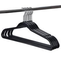 Conjunto com 10 cabides de plástico preto casual home