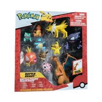 Conjunto com 10 Figuras de Ação Pokémon - Litten, Charizard, Haunter, Jolteon, Pikachu e Eevee