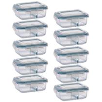 Conjunto Com 10 Potes 640ml Divisória Hermético Marmita Conjunto Com 10 Potes 640ml Divisória Hermético Marmita