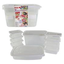 Conjunto com 10 Potes Recipientes de Plástico