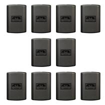 Conjunto com 10 Tomadas 2P+T 10A 250V Pluzie Grafite Modular 4x2 Modular Conjunto com 10 Tomadas 2P+T 10A 250V Pluzie Grafite Modular 4x2 Modular