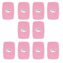 Conjunto com 10 Tomadas 2P+T 20A Pluzie 4x2 Rosa 250V