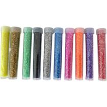 Conjunto com 10 Tubos de Glitter 3g School Basics