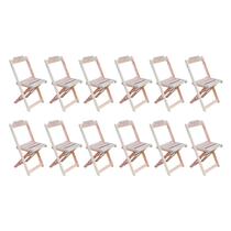 Conjunto com 12 Cadeiras Dobráveis em Madeira Padrão sem Pintura/crua Conjunto com 12 Cadeiras Dobráveis em Madeira Padrão sem Pintura/crua