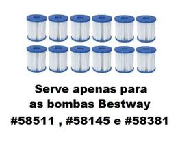 Conjunto com 12 Cartuchos Refil Filtro Bestway 1249 LH modelo 58093 6 packs Serve para Bomba Filtro Bestway 1249 LH 58511 58145 58381 Conjunto com 12 Cartuchos Refil Filtro Bestway 1249 LH modelo 58093 6 packs Serve para Bomba Filtro Bestway 1249 LH 58511 58145 58381
