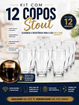 Conjunto com 12 Copos Cerveja Stout Nadir 285ml em Vidro Resistente para Degustação Ideal Conjunto com 12 Copos Cerveja Stout Nadir 285ml em Vidro Resistente para Degustação Ideal