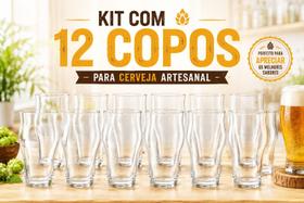 Conjunto com 12 copos Stout 473ml Nadir para Cervejas Artesanais Escuras Vidro Resistente Conjunto com 12 copos Stout 473ml Nadir para Cervejas Artesanais Escuras Vidro Resistente