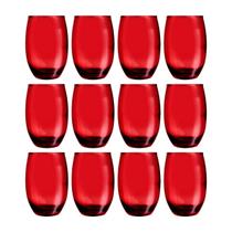 Conjunto Com 12 Copos Vidro Bellagio 450ml Grande Vermelho Conjunto Com 12 Copos Vidro Bellagio 450ml Grande Vermelho