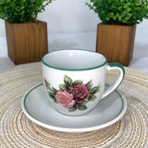 Conjunto com 12 peças porcelana branca decorada 170 ml Conjunto com 12 peças porcelana branca decorada 170 ml