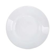 Conjunto Com 12 Pratos Refeição Raso Vidro Temperado Branco