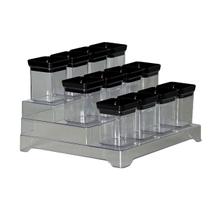 Conjunto Com 13 Peças Porta Temperos Organizador Multiuso Cozinha Tampa Black