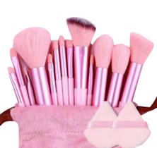 Conjunto Com 13 Pincéis Maquiagem Macios Pó Sombra Contorno