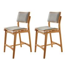 Conjunto com 2 Banquetas em Madeira Eloá Luna / Imbuia Natural