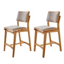 Conjunto com 2 Banquetas em Madeira Eloá Marrom/Brisa/Imbuia Conjunto com 2 Banquetas em Madeira Eloá Marrom/Brisa/Imbuia