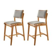 Conjunto Com 2 Banquetas Eva Moderna Luna Imbuia Natural