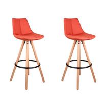 Conjunto com 2 Banquetas Fixas Sheila Coral Conjunto com 2 Banquetas Fixas Sheila Coral