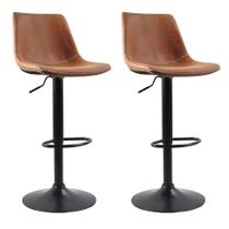 Conjunto com 2 Banquetas Giratórias Harbor Marrom - Mobly