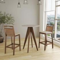 Conjunto com 2 Banquetas Madeira Maciça Rattan Vittoria