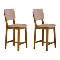 Conjunto com 2 Banquetas Napoli Mel e Bege Conjunto com 2 Banquetas Napoli Mel e Bege