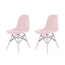 Conjunto com 2 Cadeira para Sala de Jantar Eames PP Dsw Inj Rosa