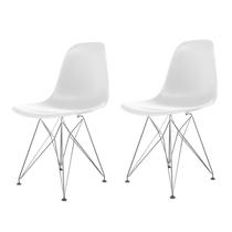 Conjunto com 2 Cadeira para Sala de Jantar Eames PP Eiffel Branco