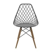 Conjunto com 2 Cadeira para Sala de Jantar Kayla Dsw Cinza/Brasão Conjunto com 2 Cadeira para Sala de Jantar Kayla Dsw Cinza/Brasão
