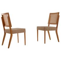 Conjunto com 2 cadeiras Aila em Madeira Maciça para Sala de Jantar Moderna Mobília