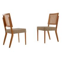 Conjunto com 2 cadeiras Aila em Madeira Maciça para Sala de Jantar Moderna Mobília