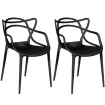 Conjunto Com 2 Cadeiras Allegra Pretas Design Moderno E Empilhável Em Polipropileno Resistente Conjunto Com 2 Cadeiras Allegra Pretas Design Moderno E Empilhável Em Polipropileno Resistente